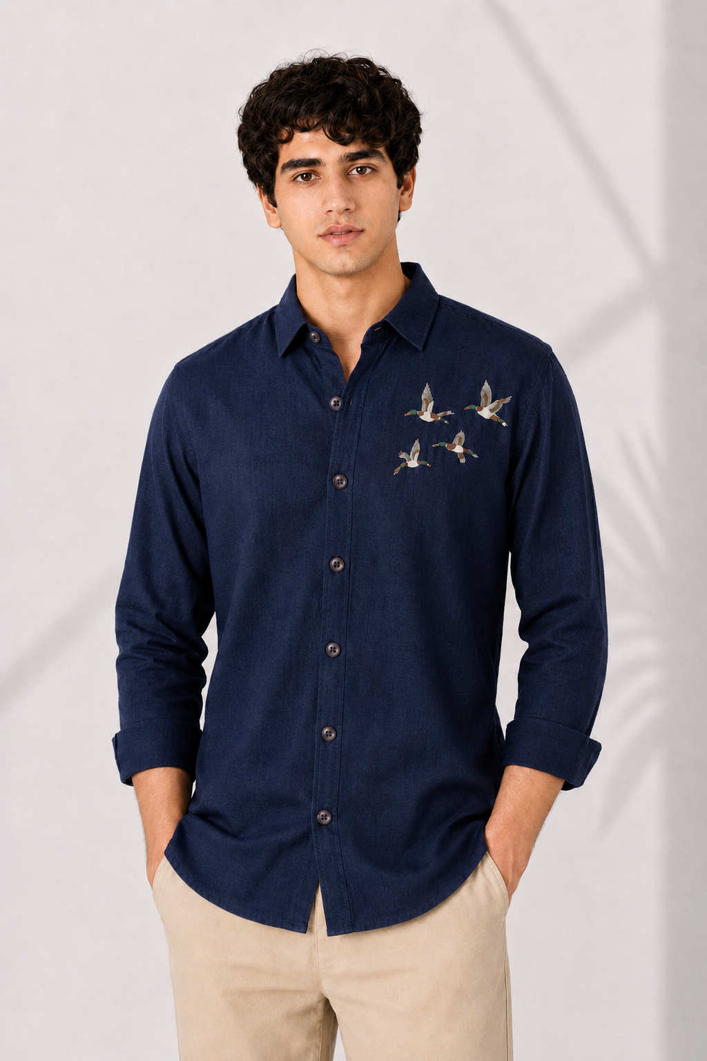 Sky Wanderer Embroidered Cotton Shirt