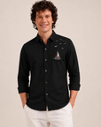 Midnight Voyage Embroidered Cotton Shirt