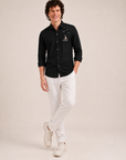 Midnight Voyage Embroidered Cotton Shirt