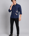 Twin Flying Crane Full Sleeve Casual Shirt