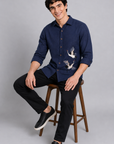Twin Flying Crane Full Sleeve Casual Shirt