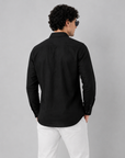 Midnight Bloom Embroidered Cotton Shirt
