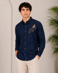 Songbird Embroidered Cotton Shirt