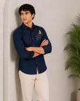 Songbird Embroidered Cotton Shirt