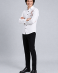 Elegant Flying Crane Full Sleeve Casual Shirt