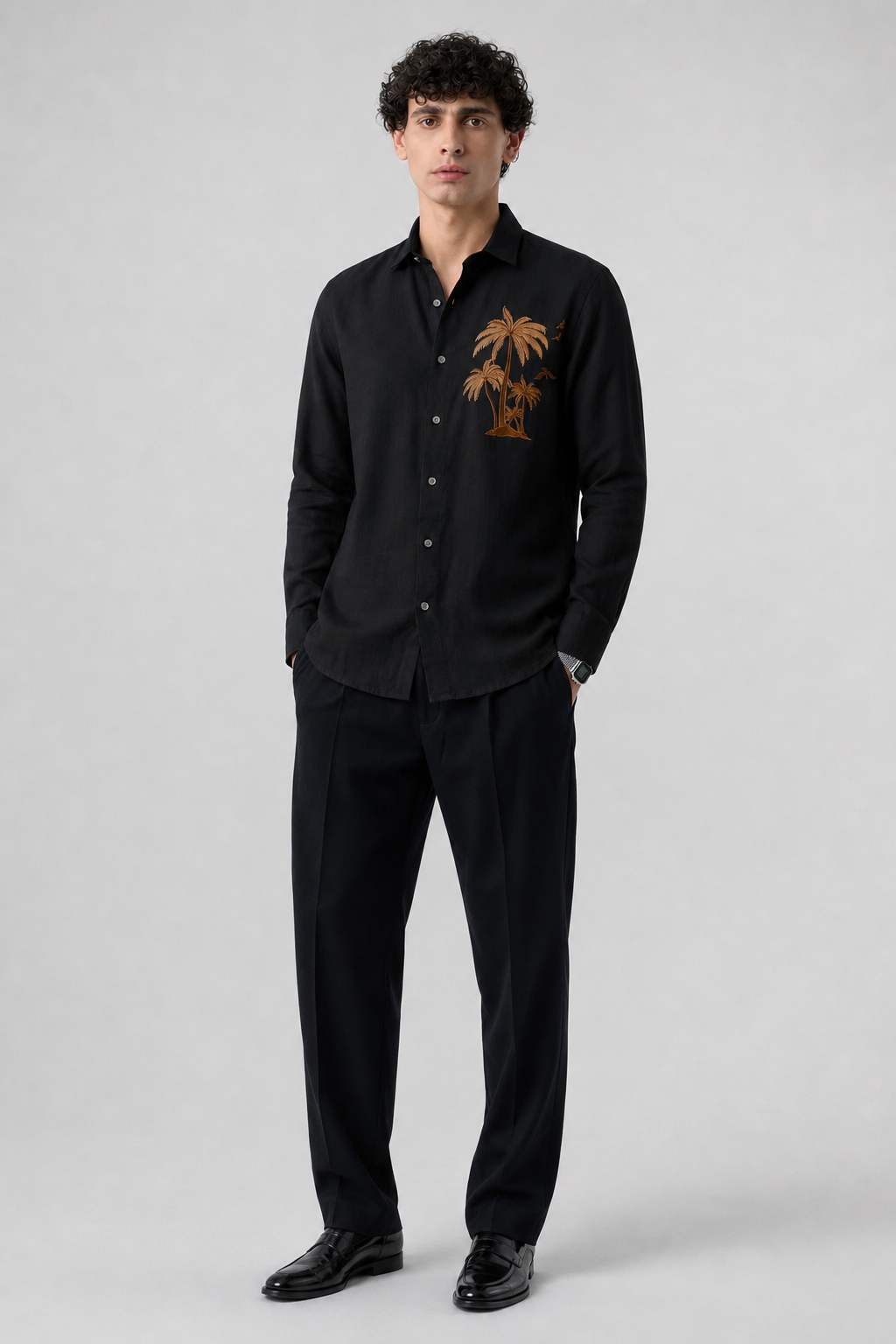 Tropical Palm Tree Full Sleeve Casual Shirt