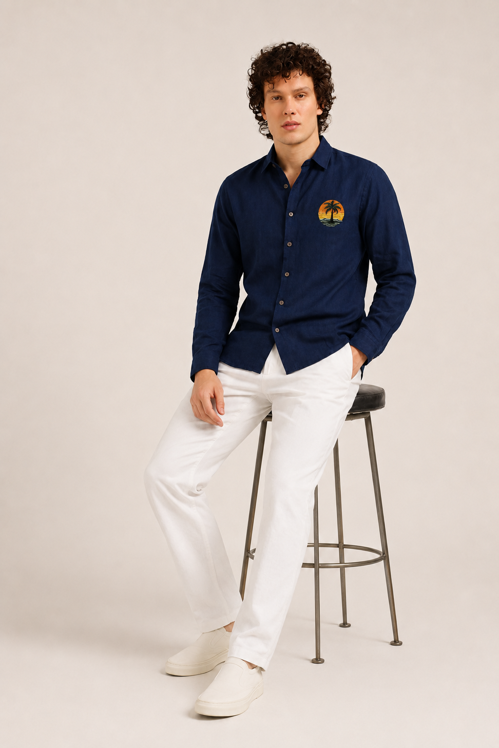 Tropical Sunset Palm Full Sleeve Casual Shirt