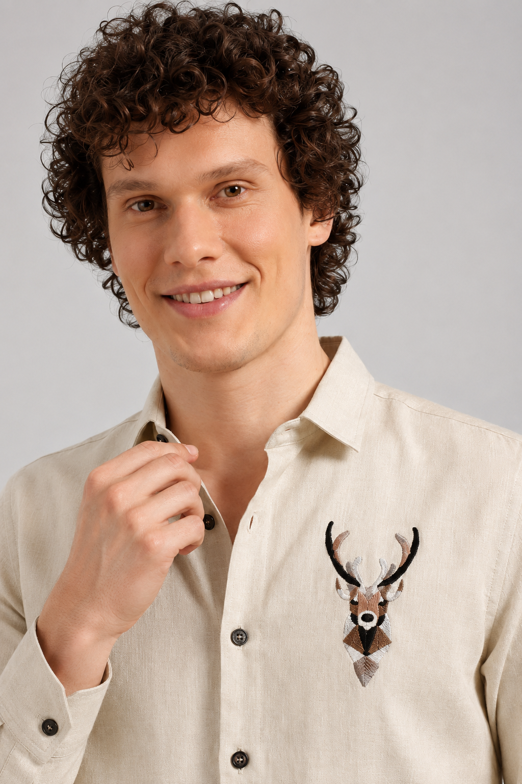 Deer Head Full Sleeve Casual Shirt
