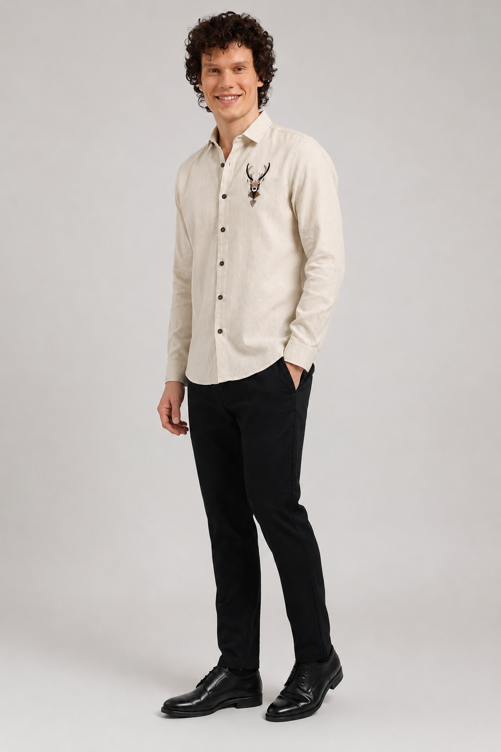 Deer Head Full Sleeve Casual Shirt