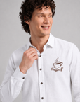 Coffee Cup & Book Full Sleeve Casual Shirt