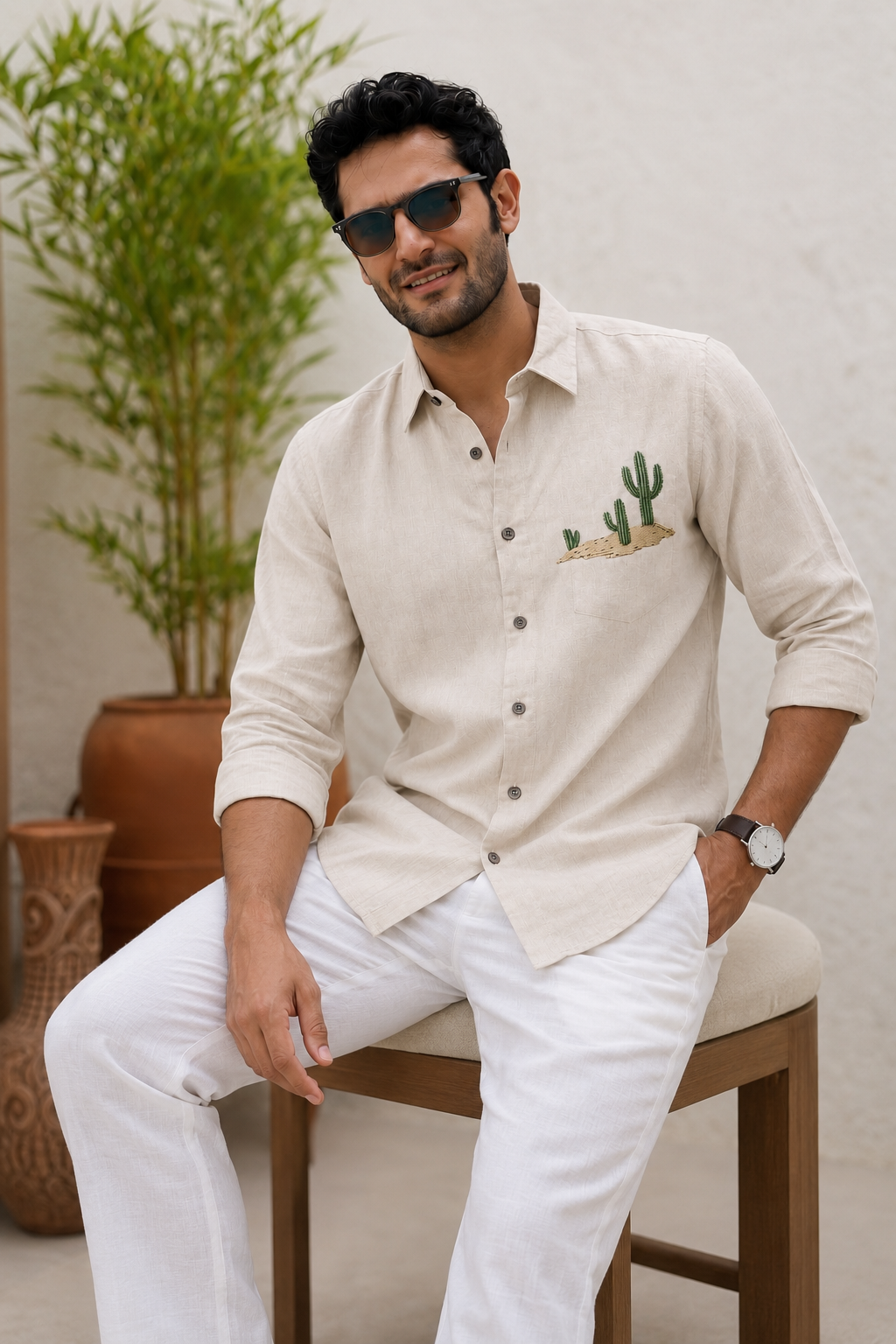 Desert Cactus Full Sleeve Casual Shirt