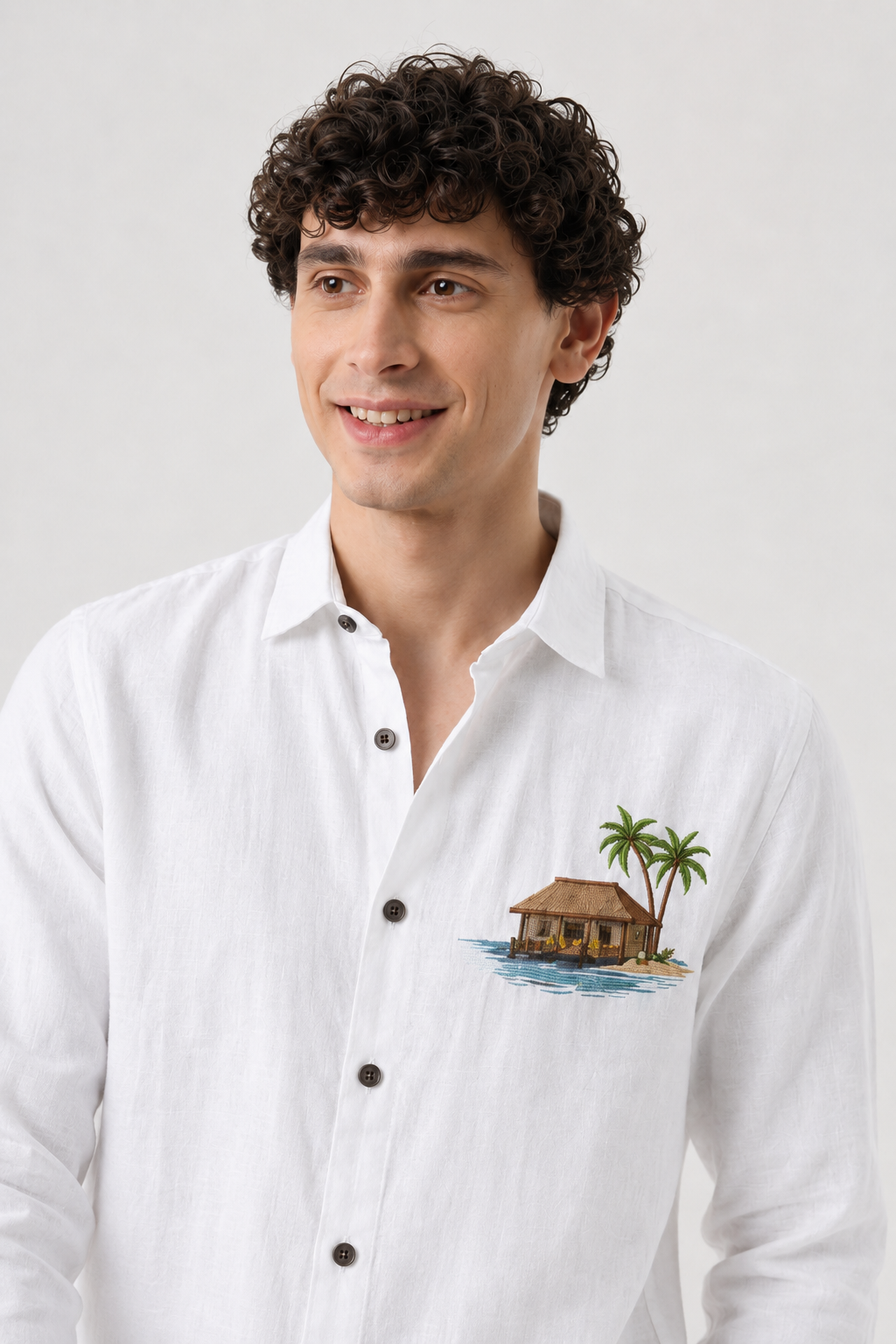 Tropical Beach Hut Full Sleeve Casual Shirt