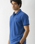 Placket Detail Regular Polo Shirt blue