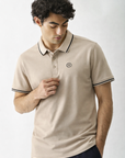 Placket Detail Regular Polo Shirt creem