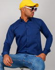 Plain Cotton Shirt navy