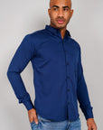 Plain Cotton Shirt navy