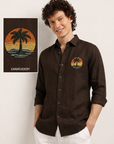 Sunset Palm Premium  Embroidery  Shirt