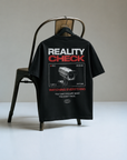 Reality Check Oversized T-Shirt – Surveillance Graphic Streetwear Tee (Black)