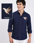 Azure Wings Premium Embroidered  Shirt