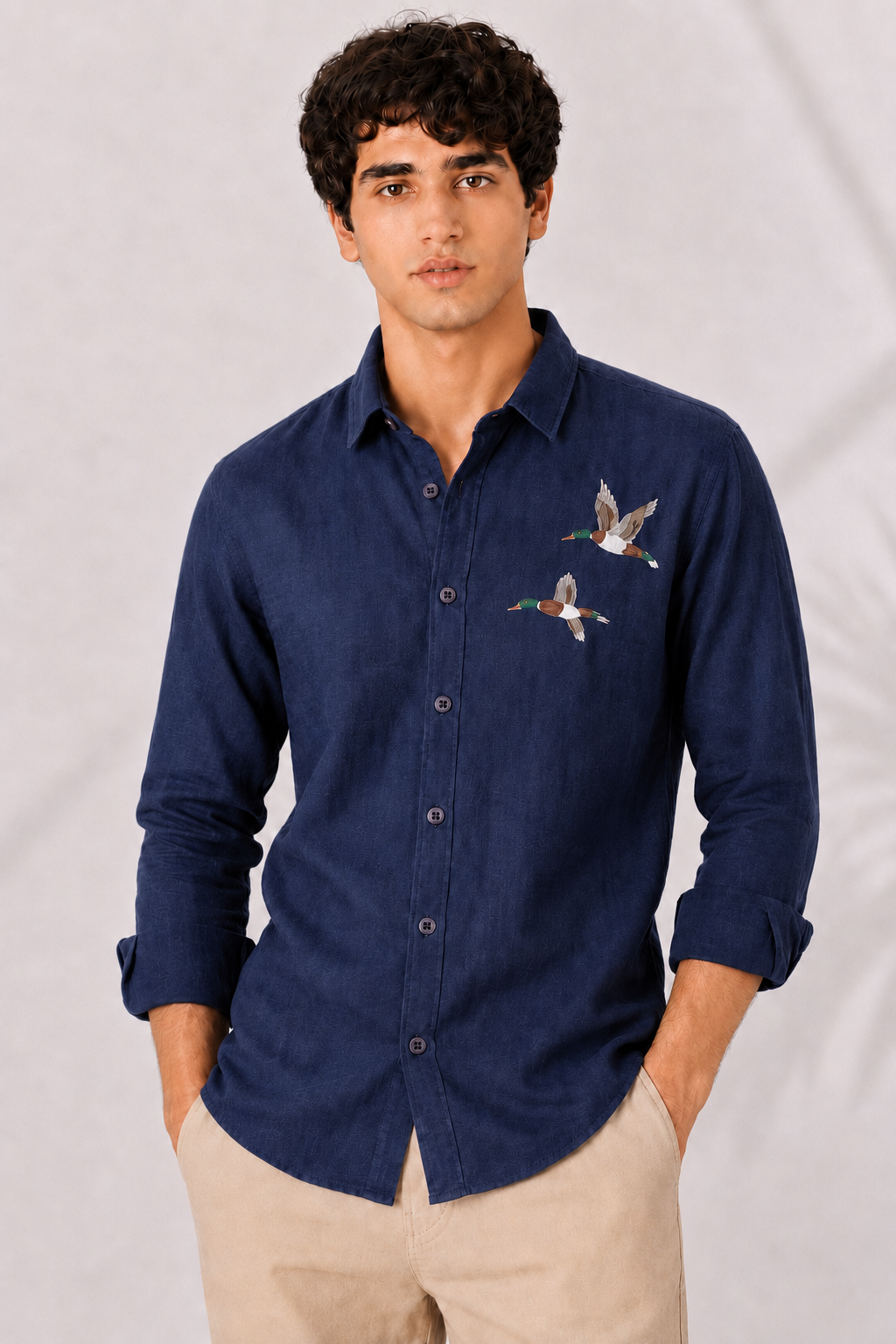 Wild Flight Embroidered Cotton Shirt