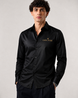 CASA NOIR Luxe Black Satin Shirt