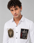 Royal Crest White Premium Satin Shirt