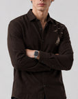Coastal Voyage Embroidered Cotton Shirt